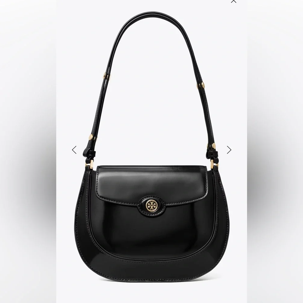 Tory Burch Robinson Spazzolato small flap bag black - Picture 4 of 11